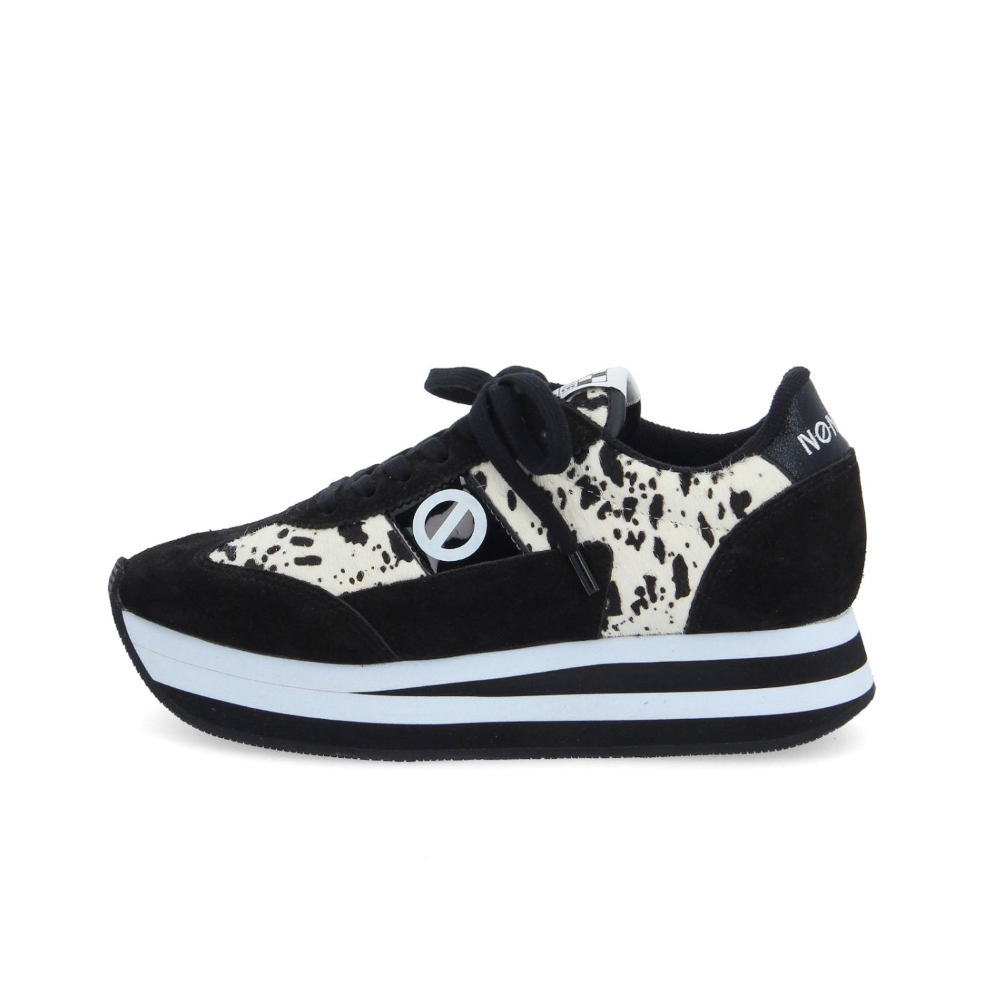 FLEX M JOGGER W - PRINT COW/SUEDE - BLANC/NOIR